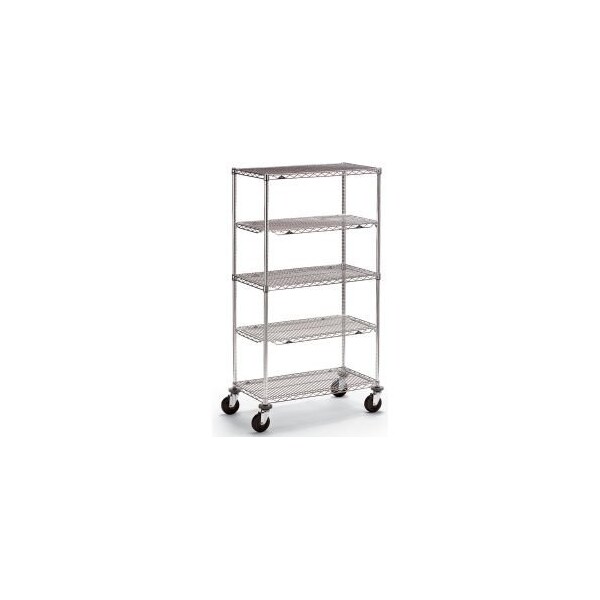 Metro Metro qwikSLOT Wire Shelf Truck w/3 Shelves, 800 lb. Capacity, 36"L x 24"W x 68"H 4728600 - main